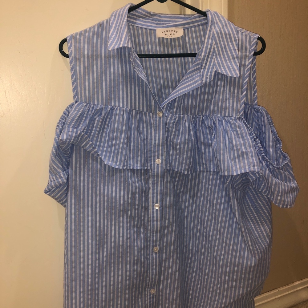 Blue Button Down Blouse